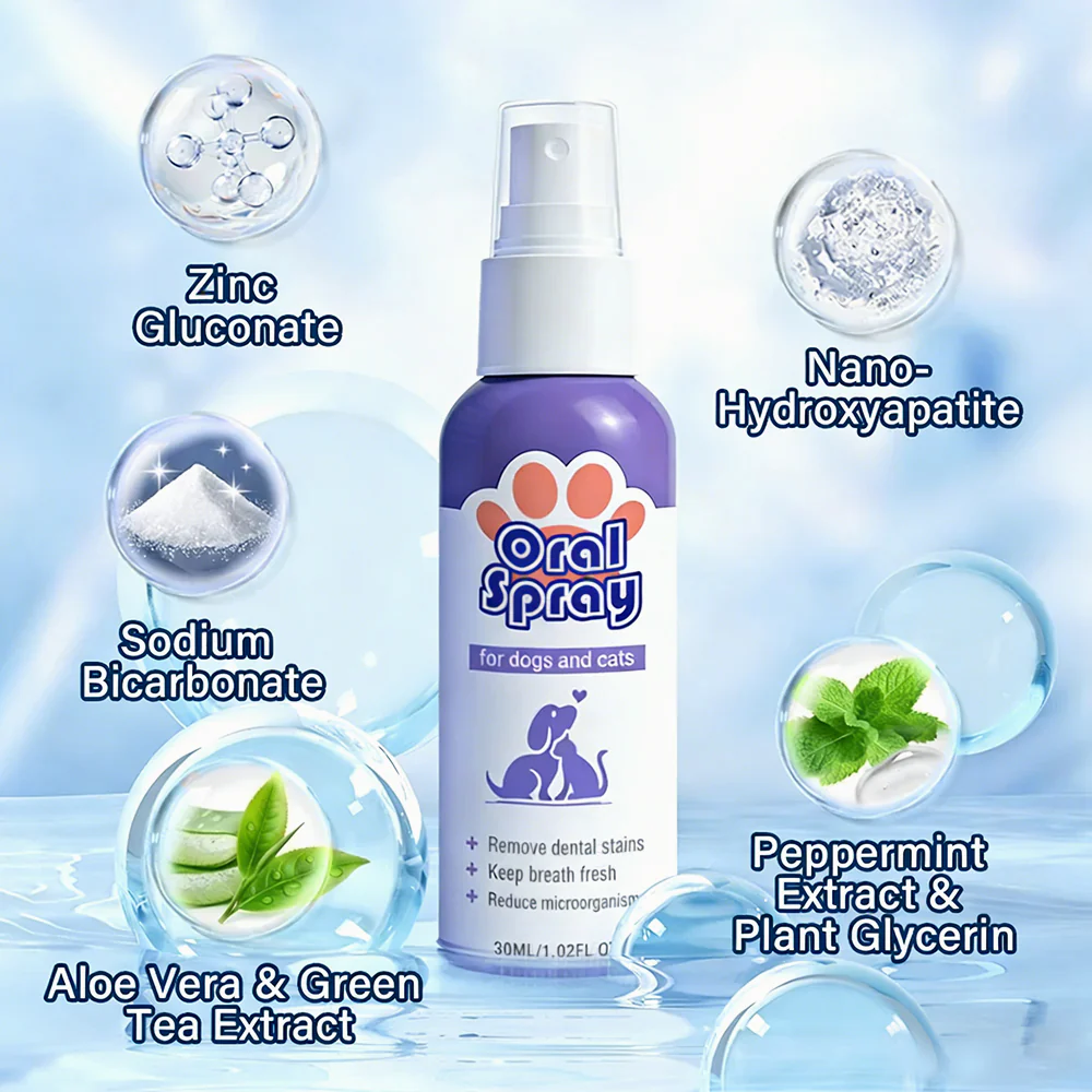 🐾 Dilyhbu Pet Oral Spray – Fresh Breath & Daily Dental Care for Dogs & Cats-8POP