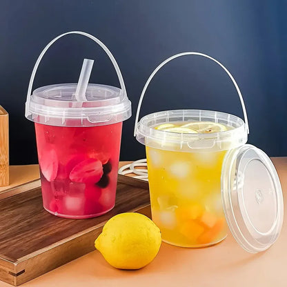 🥤 Large Reusable Plastic Cups with Lid & Straw – 3/5/10 Pack (33.81 oz)-8POP