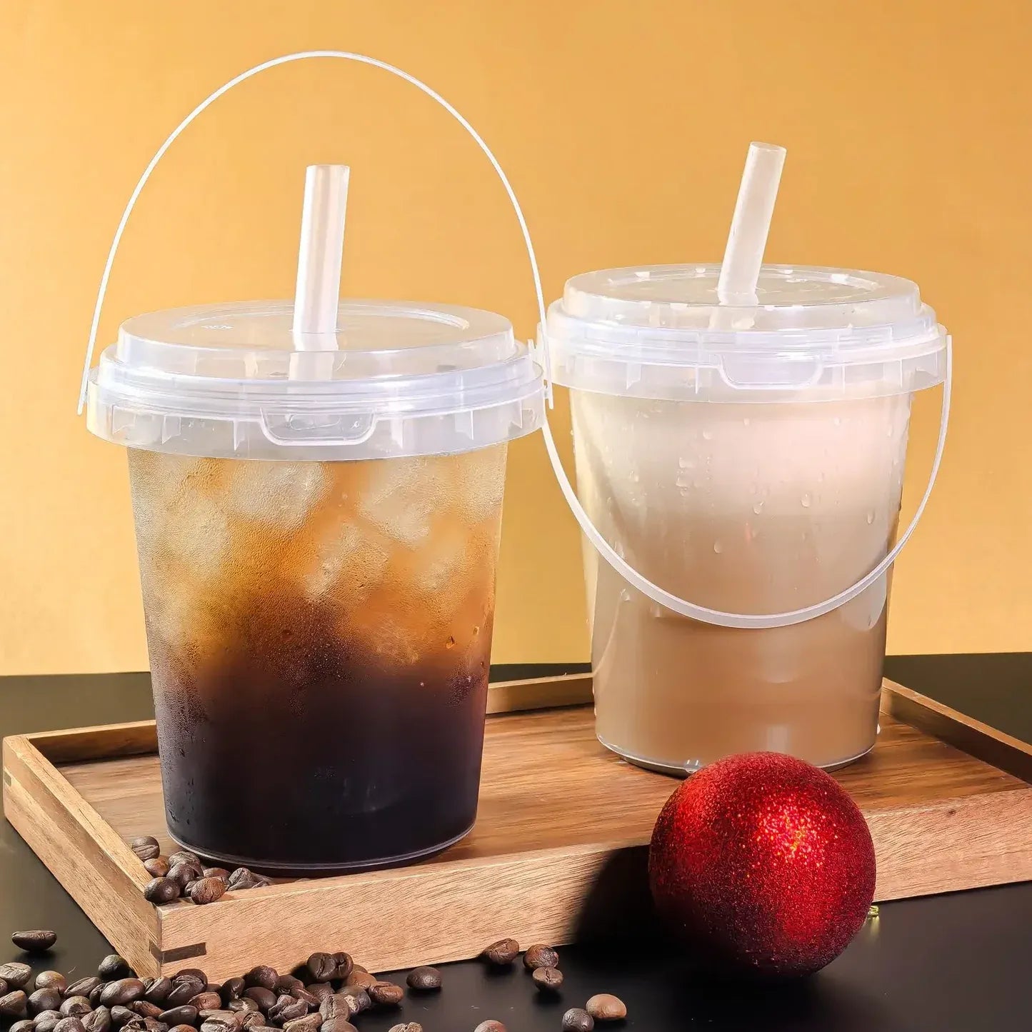 🥤 Large Reusable Plastic Cups with Lid & Straw – 3/5/10 Pack (33.81 oz)-8POP