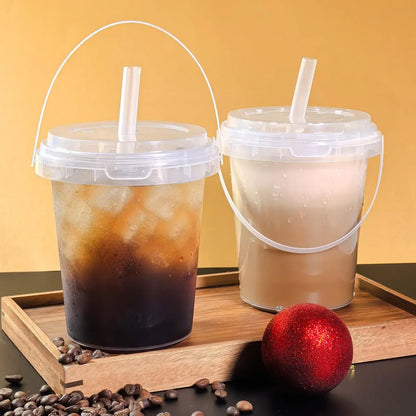 🥤 Large Reusable Plastic Cups with Lid & Straw – 3/5/10 Pack (33.81 oz)-8POP