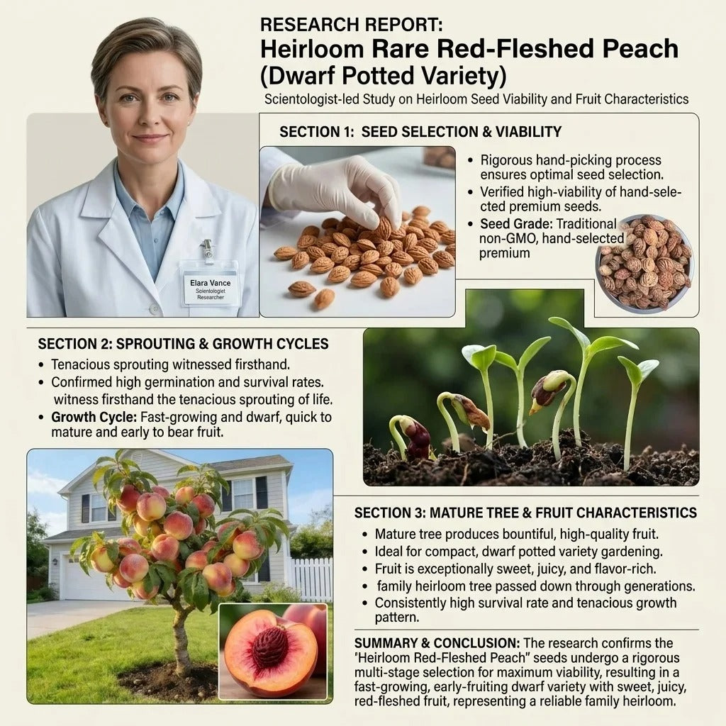 Home Balcony Fruit Tree 🍑🏡 – Self-Fertile Peach 🌸 with High Germination 🔥-8POP