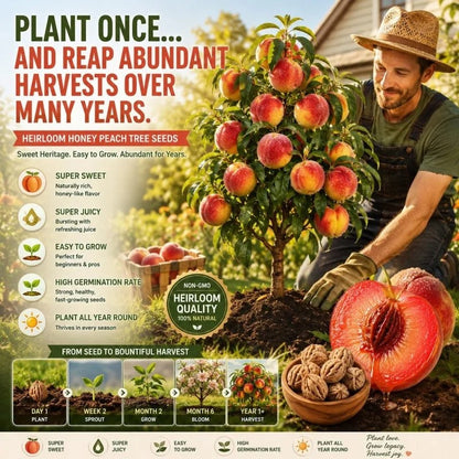 Home Balcony Fruit Tree 🍑🏡 – Self-Fertile Peach 🌸 with High Germination 🔥-8POP