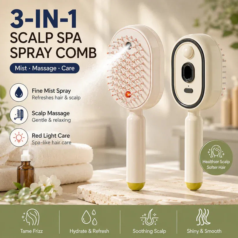 💆‍♀️ Electric Mist Spray Massage Hair Brush – Smooth, Refresh & Relax ✨-8POP