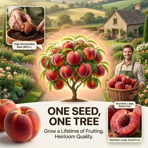 Home Balcony Fruit Tree 🍑🏡 – Self-Fertile Peach 🌸 with High Germination 🔥-8POP