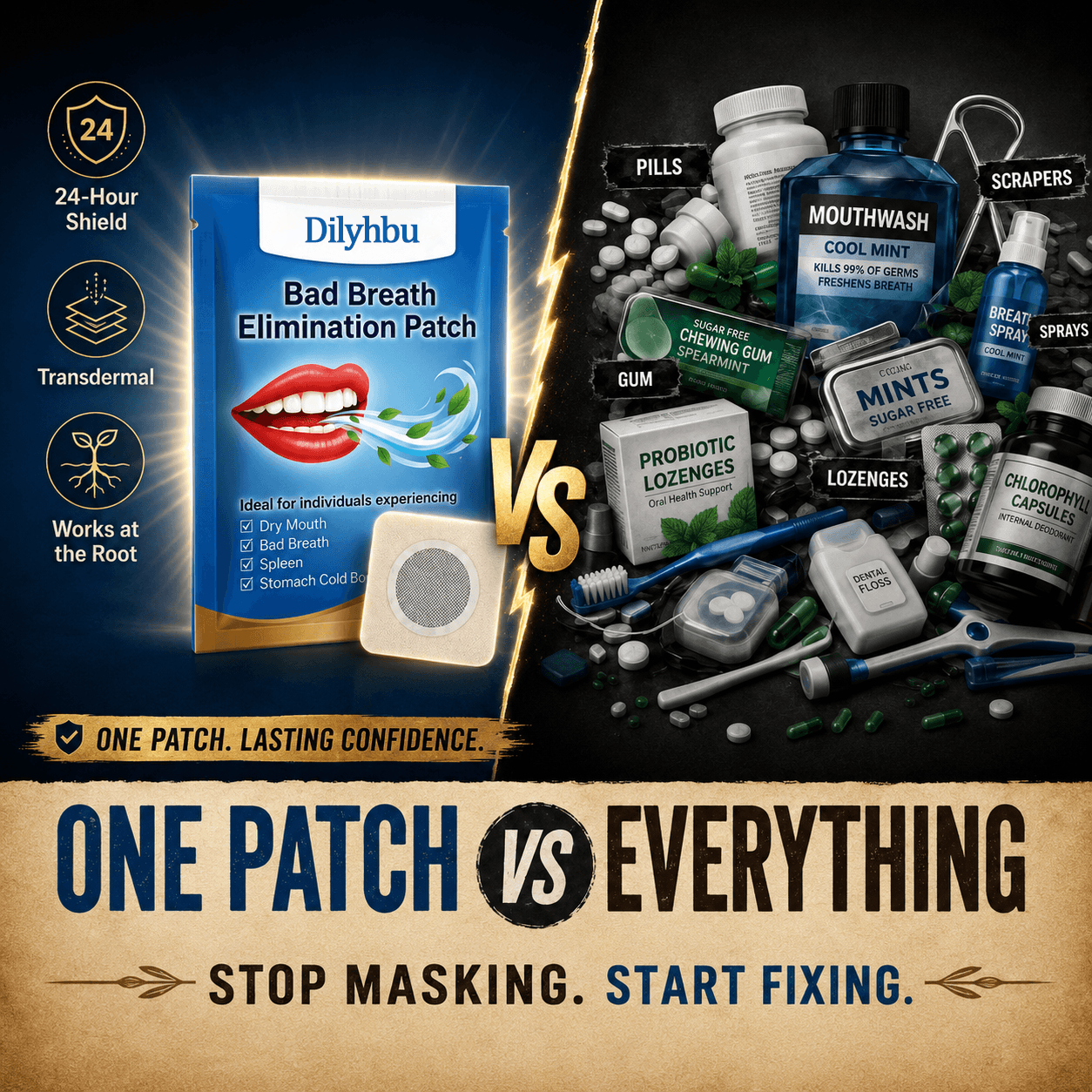 Dilyhbu™ Fresh Breath Support Patch | 24H Daily Confidence & Oral Freshness Care-8POP