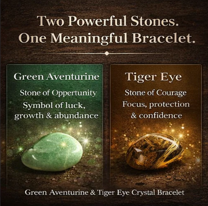 Arpurraina Money Attraction Bracelet with Green Aventurine & Tiger Eye-8POP
