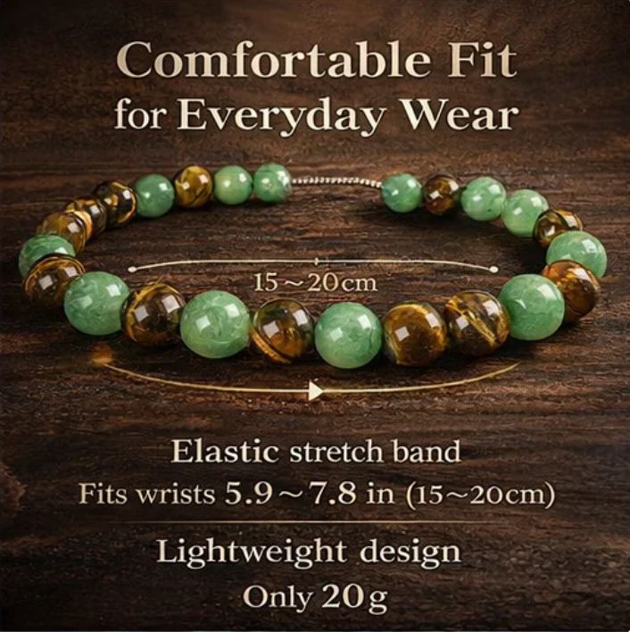Arpurraina Money Attraction Bracelet with Green Aventurine & Tiger Eye-8POP