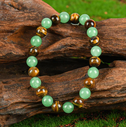 Arpurraina Money Attraction Bracelet with Green Aventurine & Tiger Eye-8POP