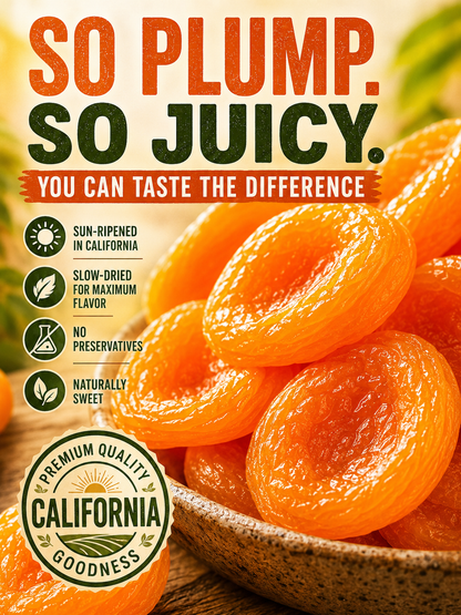 ☀️California Orchard-Dried Apricots – 🍑Soft, Juicy & Naturally Sweet-Sam
