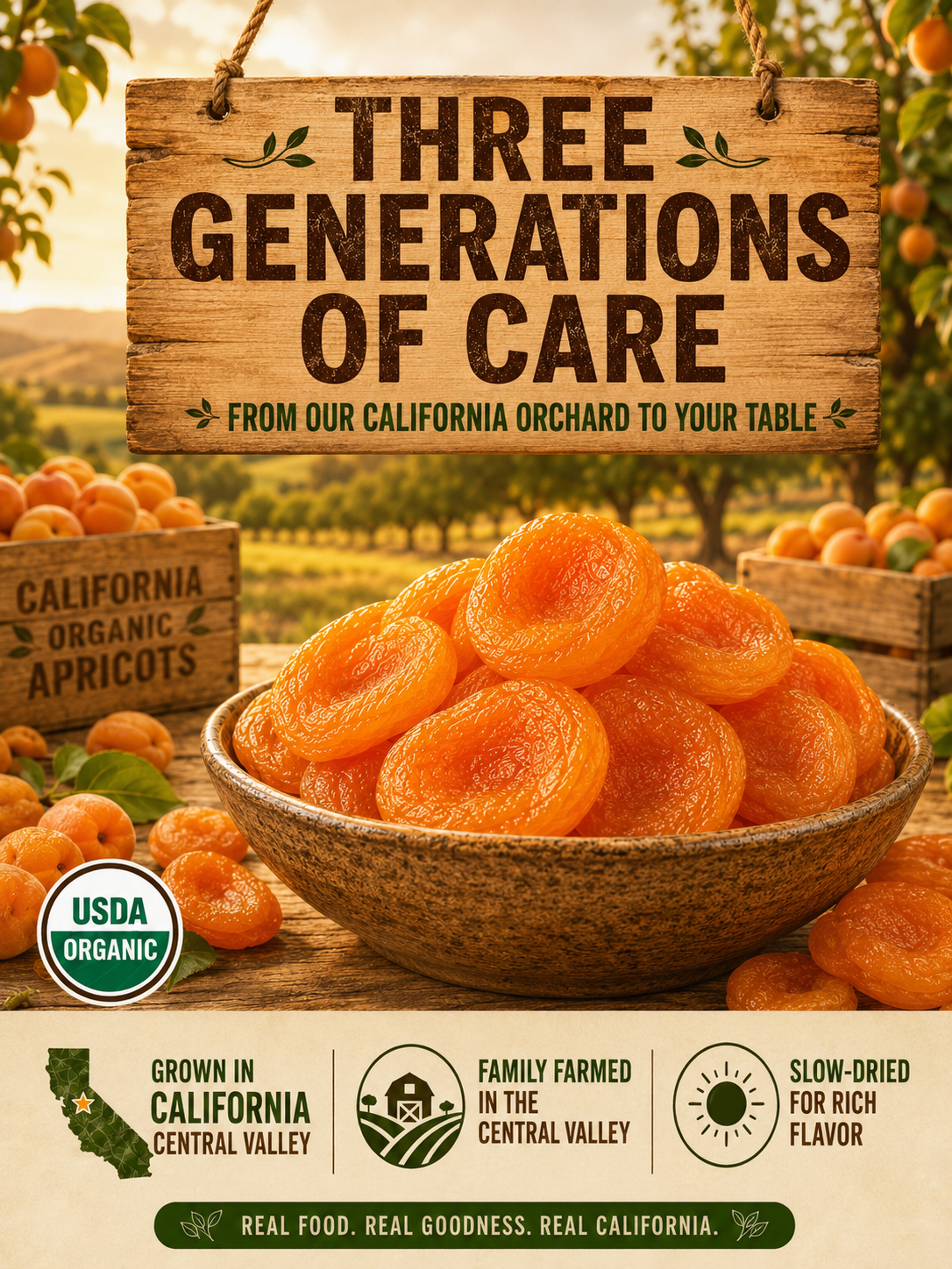 ☀️California Orchard-Dried Apricots – 🍑Soft, Juicy & Naturally Sweet-Sam